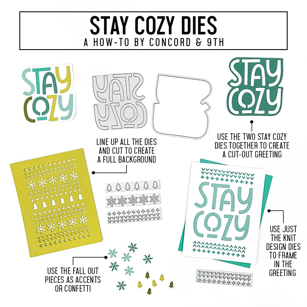Concord & 9th - Stay Cozy Stencil & Die Bundle