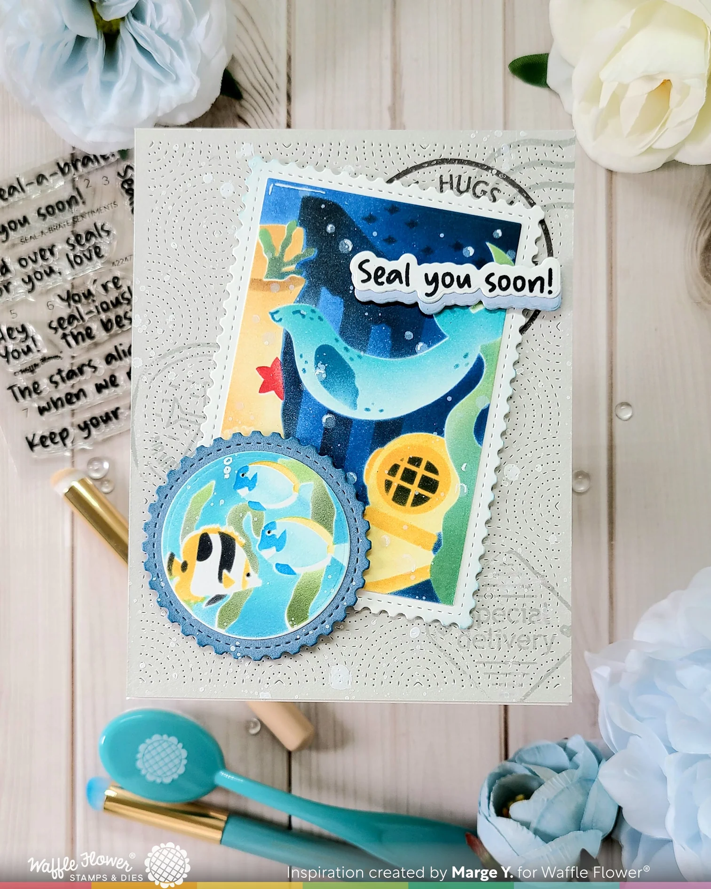 Waffle Flower - Seal-a-brate Sentiments Stamp & Die Bundle