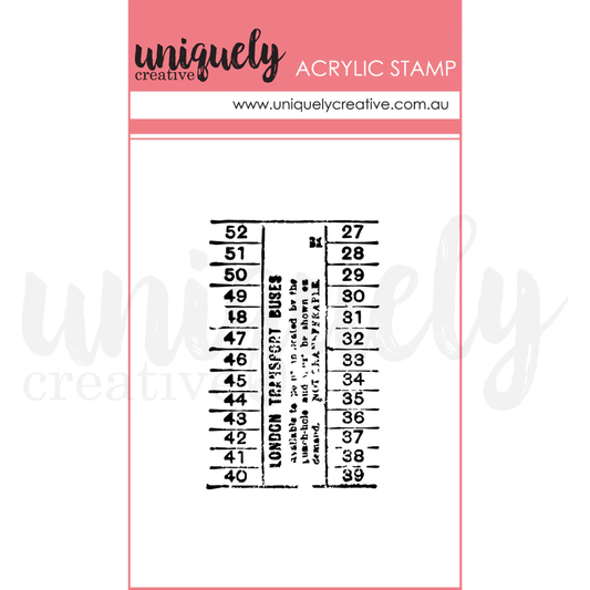 Uniquely Creative - Vintage Bus Ticket Mark Making Stamp