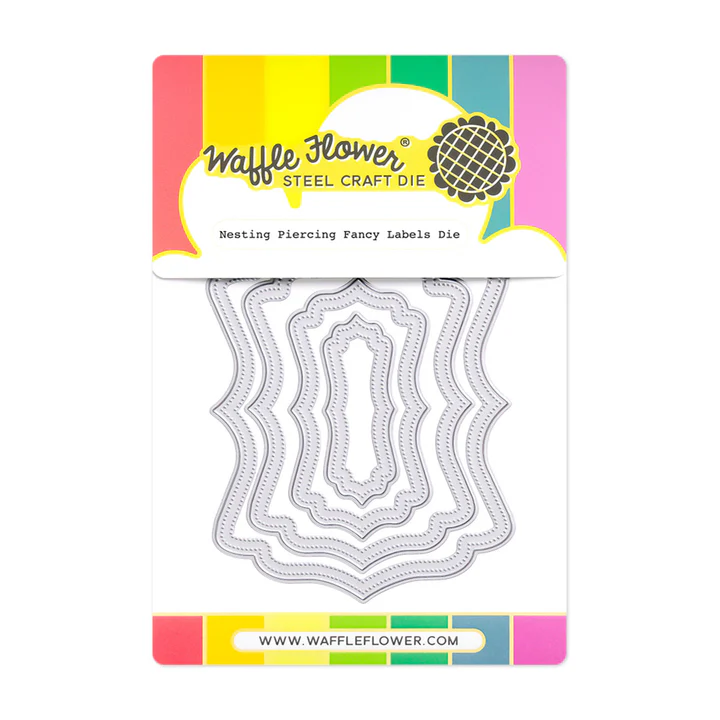 Waffle Flower - Nesting Piercing Fancy Labels Die Set