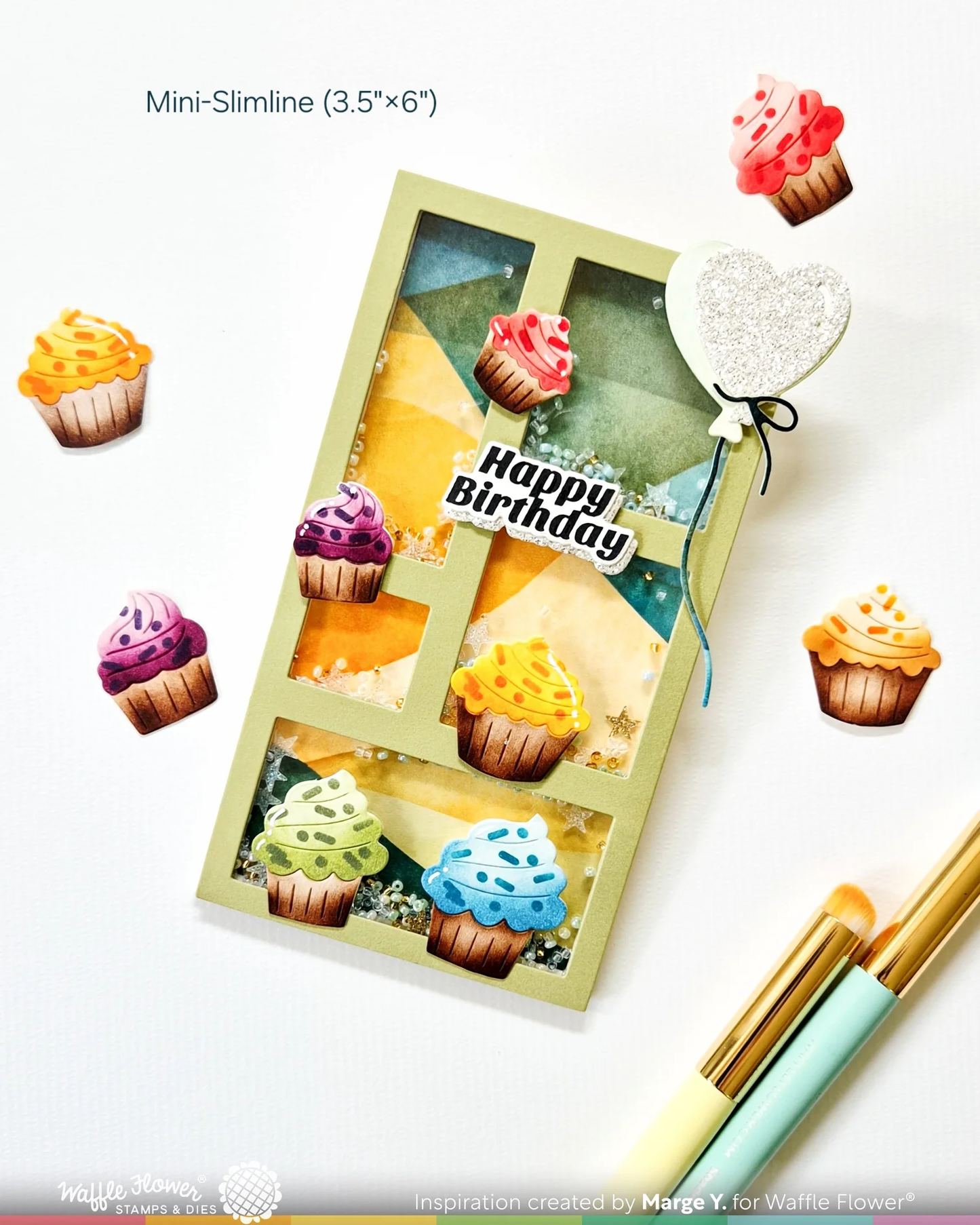 Waffle Flower - Cupcake Background Texture Die & Stencil Bundle