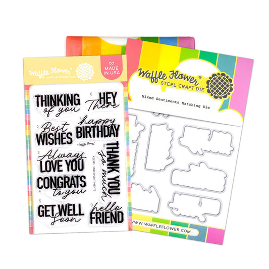Waffle Flower - Mixed Sentiments Stamp & Die Bundle