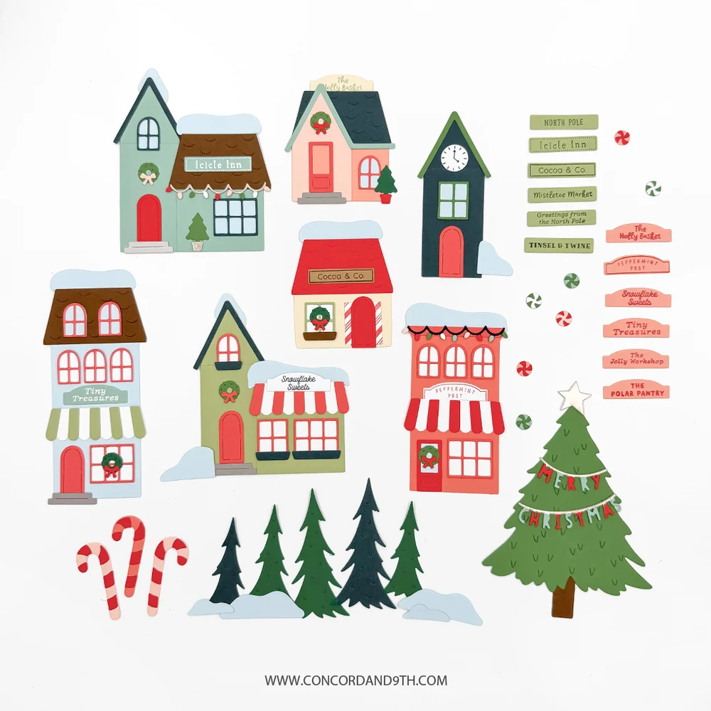 Concord & 9th - North Pole Greetings Stamp & Die Bundle