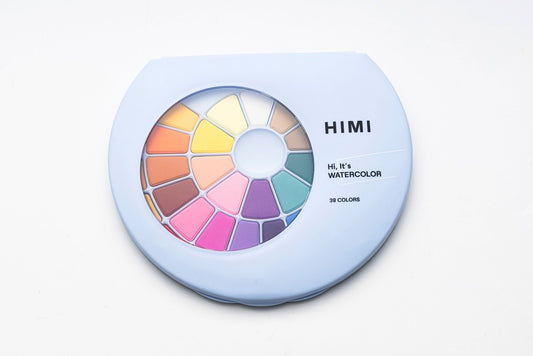 HIMI - Solid Watercolor Paint Set - Blue Case: 38 Colours