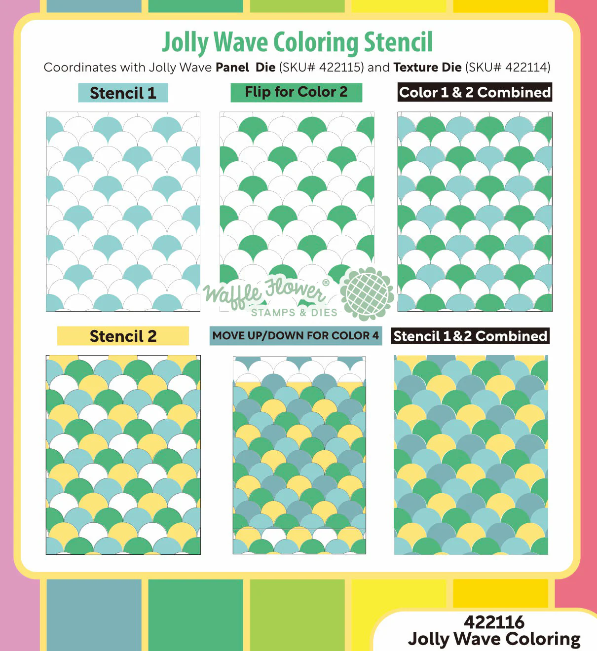 Waffle Flower - Jolly Wave Coloring Stencil Set