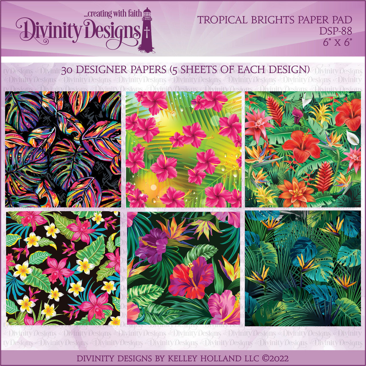 Divinity Designs - 6x6 Paper Collection - Tropical Brights