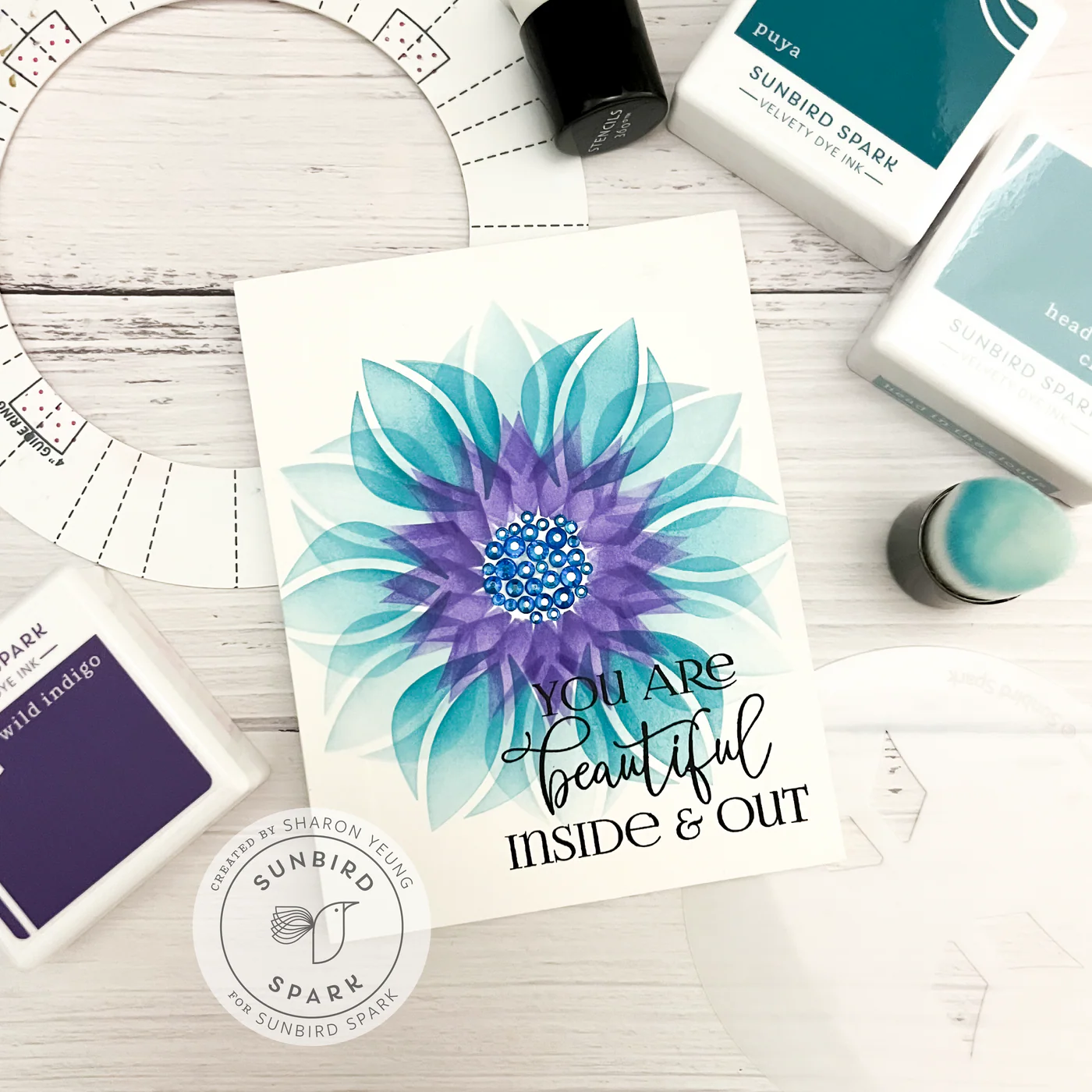 Sunbird Spark - Stencils 360 - Sunburst Floral Stencil Set