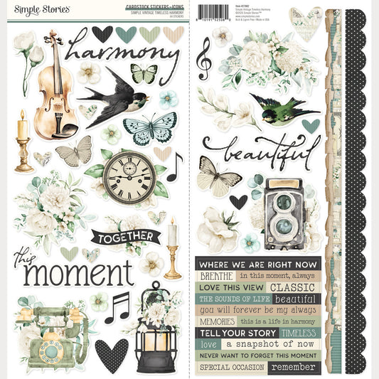 Simple Stories - Simple Vintage Timeless Harmony - Cardstock Stickers: Icons