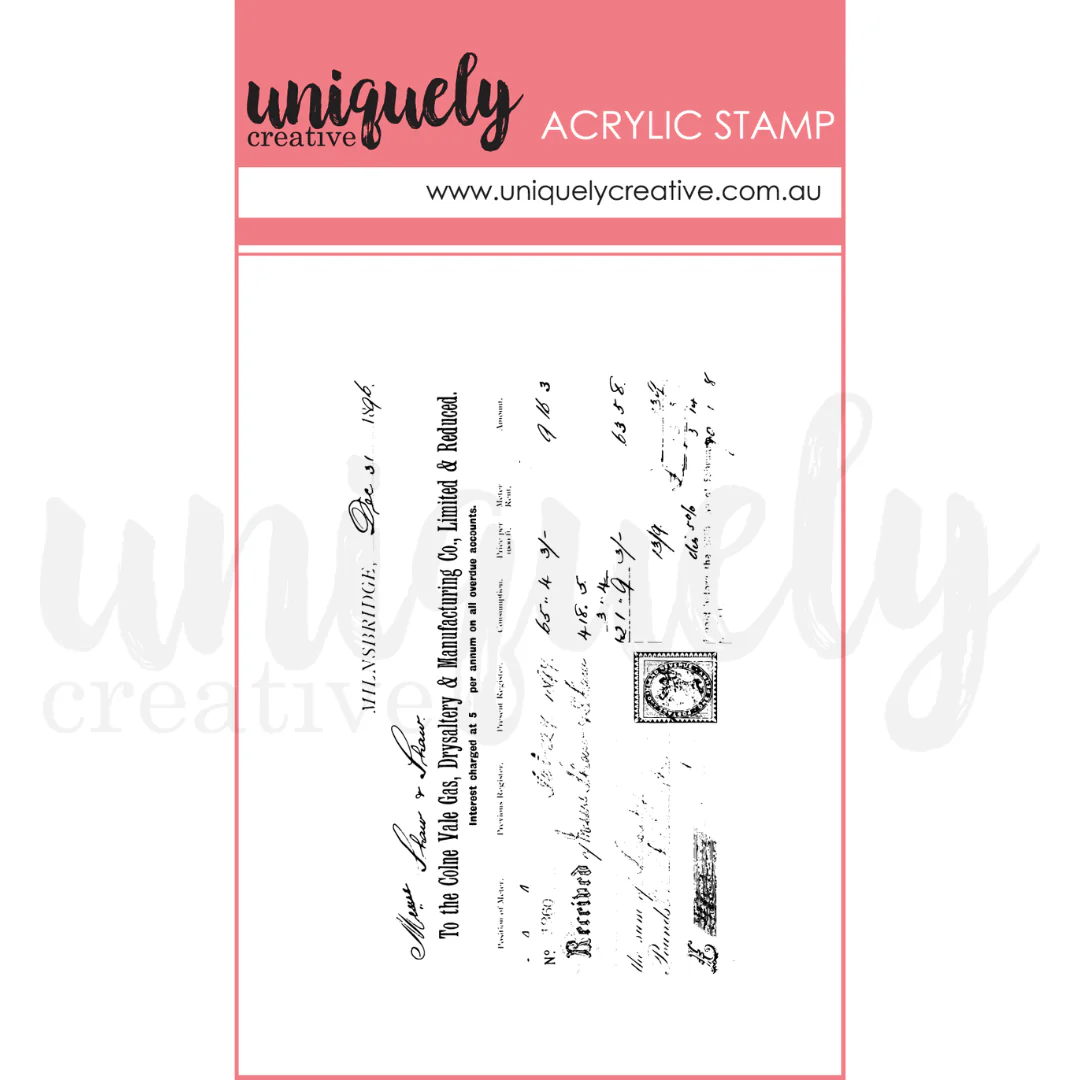 Uniquely Creative - Vintage Receipt Mark Making Stamp