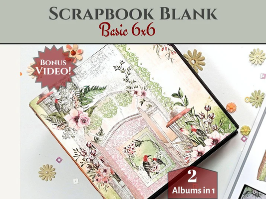 CrafTreat - Blank Precut Album Base - Basic 6x6: Black & Kraft