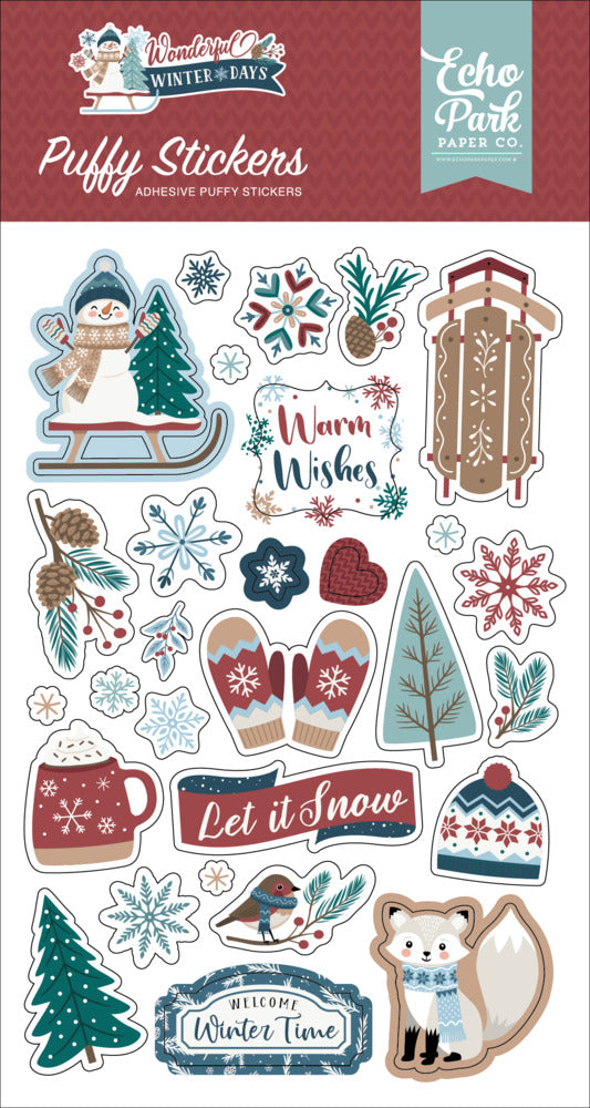 Echo Park - Wonderful Winter Days - Puffy Stickers