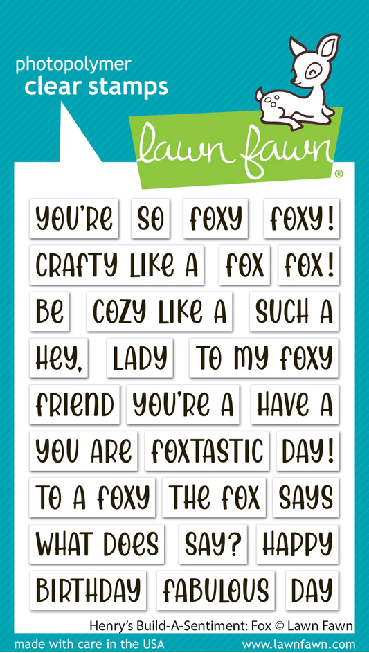 Lawn Fawn - Henry's Build-A-Sentiment: Fox Stamp Set