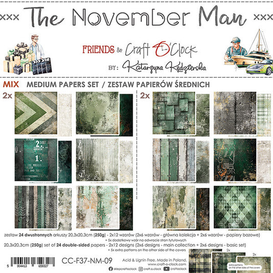 Craft O'Clock - The November Man - 8x8 Mix Paper Pad