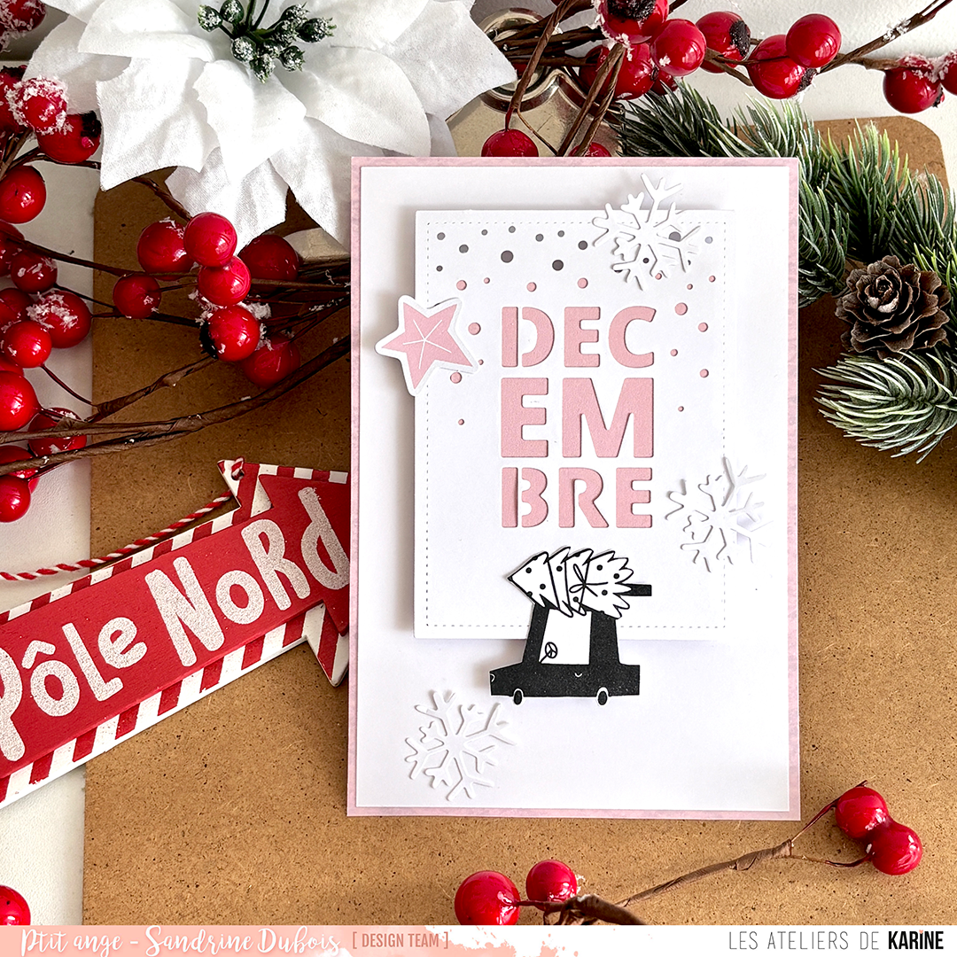 Les Ateliers de Karine - Carnet Enchante - Traineau & Flocons Die Set