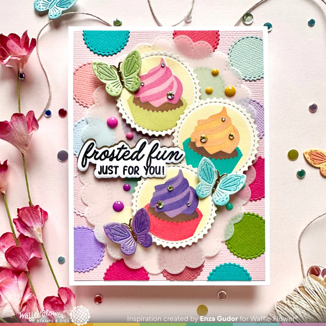 Waffle Flower - Postage Cupcake Die-n-stencil Bundle