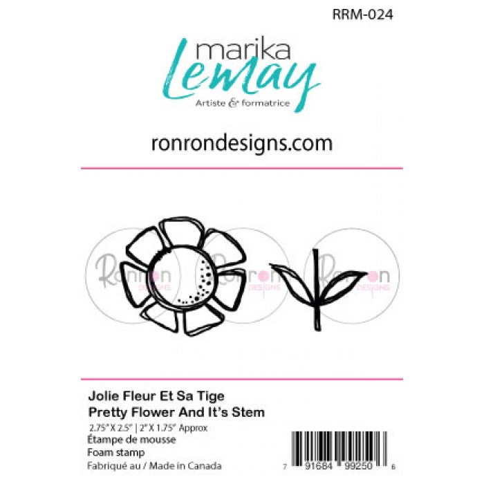 RonRon Designs - Foam Stamp - Pretty Flower and It's Stem