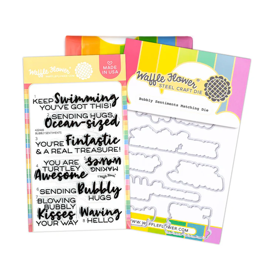 Waffle Flower - Bubbly Sentiments Stamp & Die Bundle