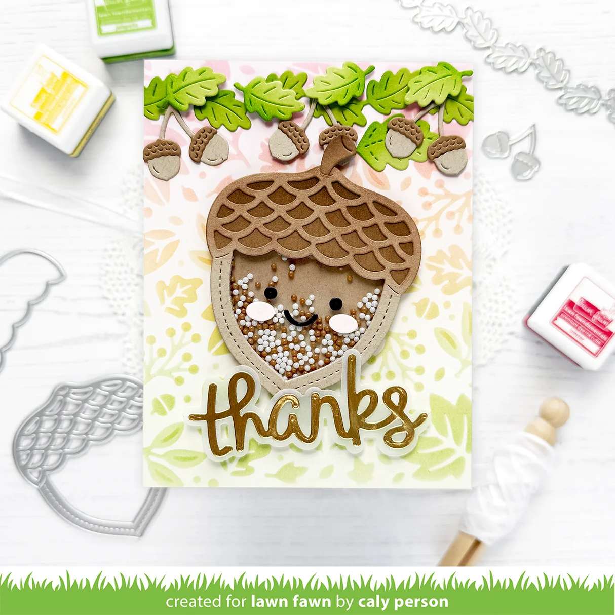 Lawn Fawn - Leaf and Acorn Border Die Set