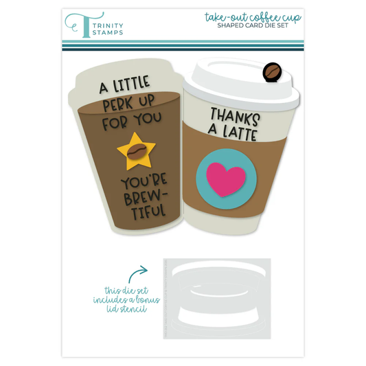 Trinity - Take Out Coffee Cup Shaped Card Die & Stencil Bundle