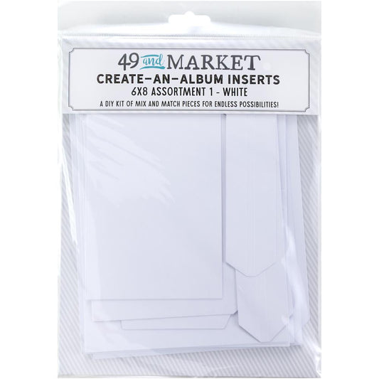 49 and Market - Create-An-Album Foundation Inserts - Assort 1: White