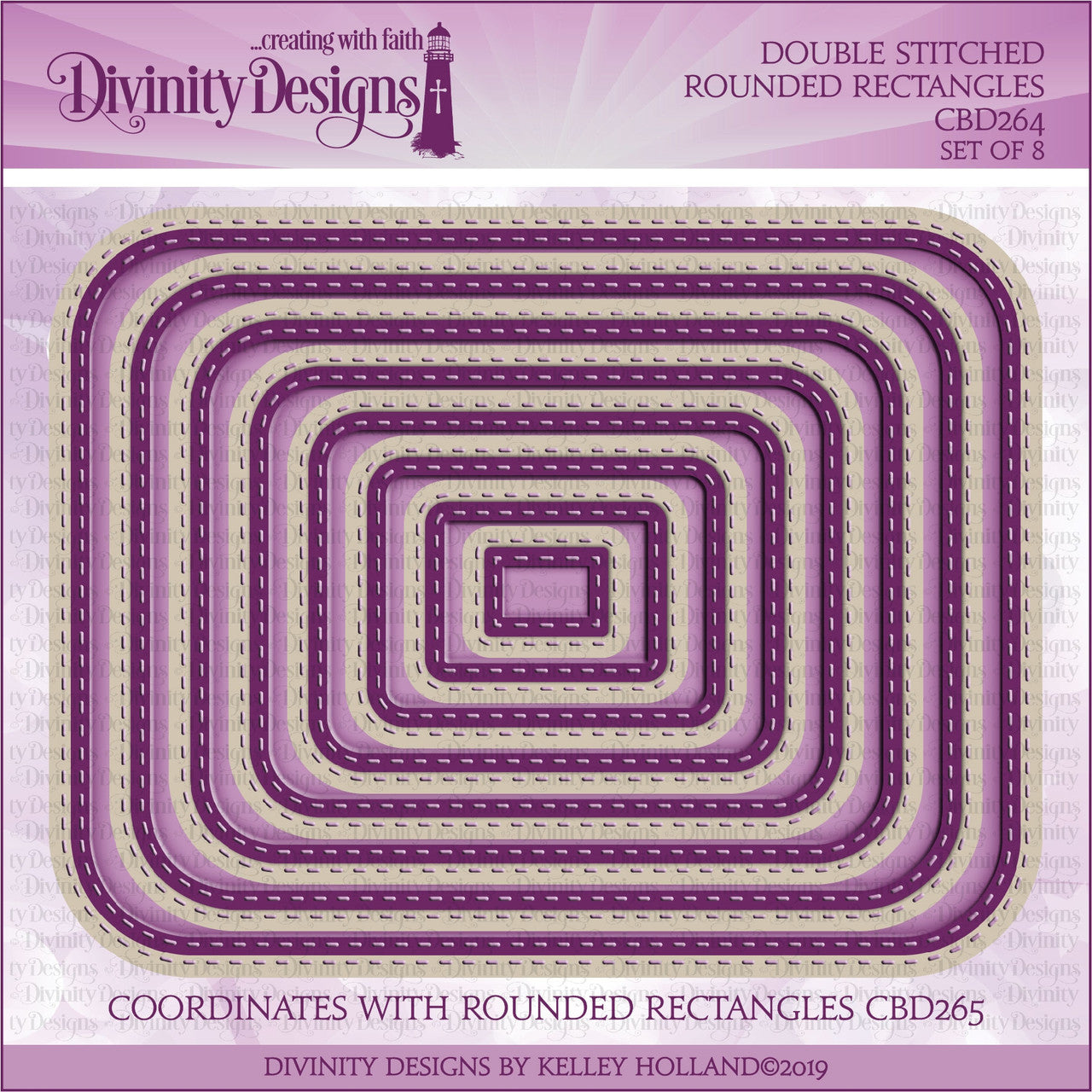 Divinity Designs - Double Stitched Rounded Rectangles Die Set