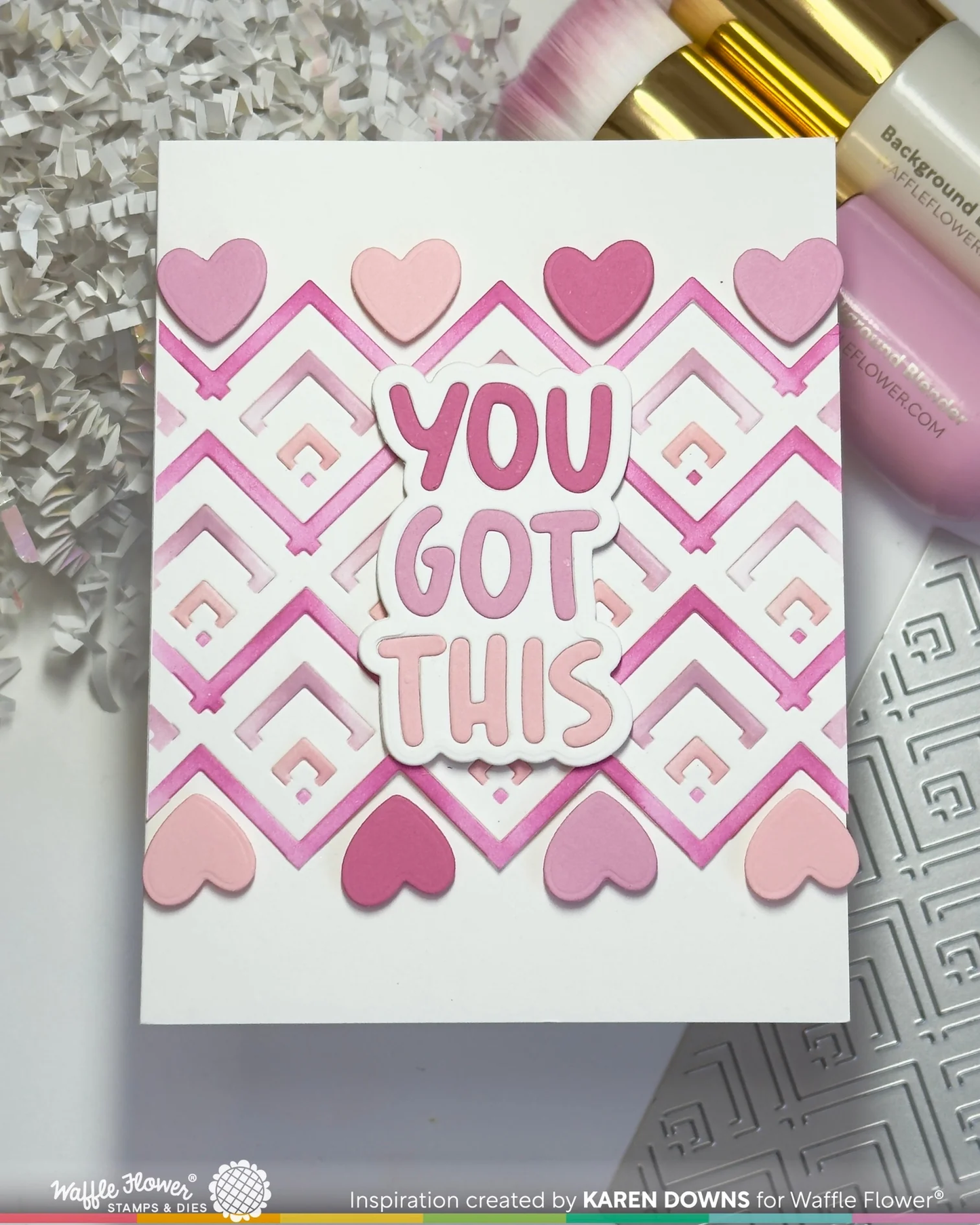 Waffle Flower - Happy Chevrons Stencil