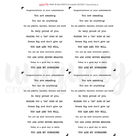 Uniquely Creative - Heart & Soul - Mini Cut-A-Part Sheet