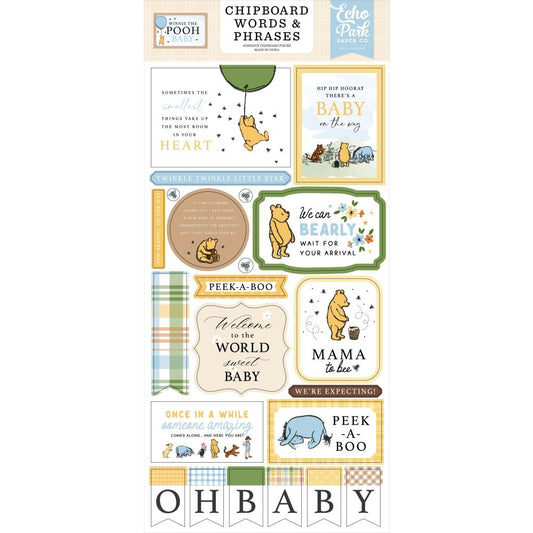 Echo Park - Winnie the Pooh Baby - Words & Phrases Chipboard