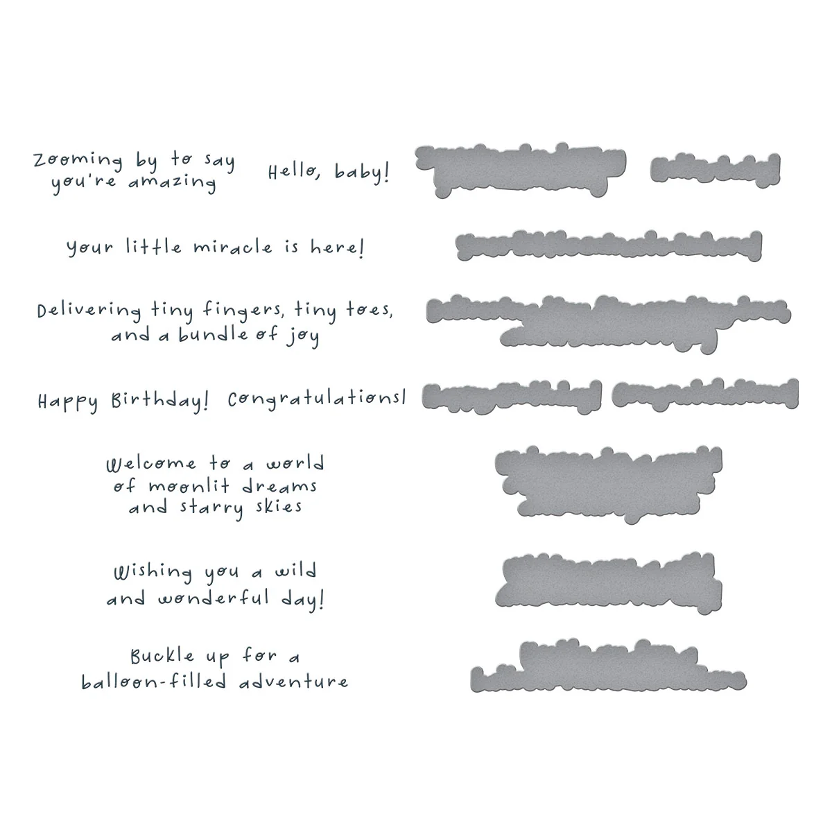 Spellbinders - BetterPress - Little Smiles Sentiments Press Plate & Die Bundle