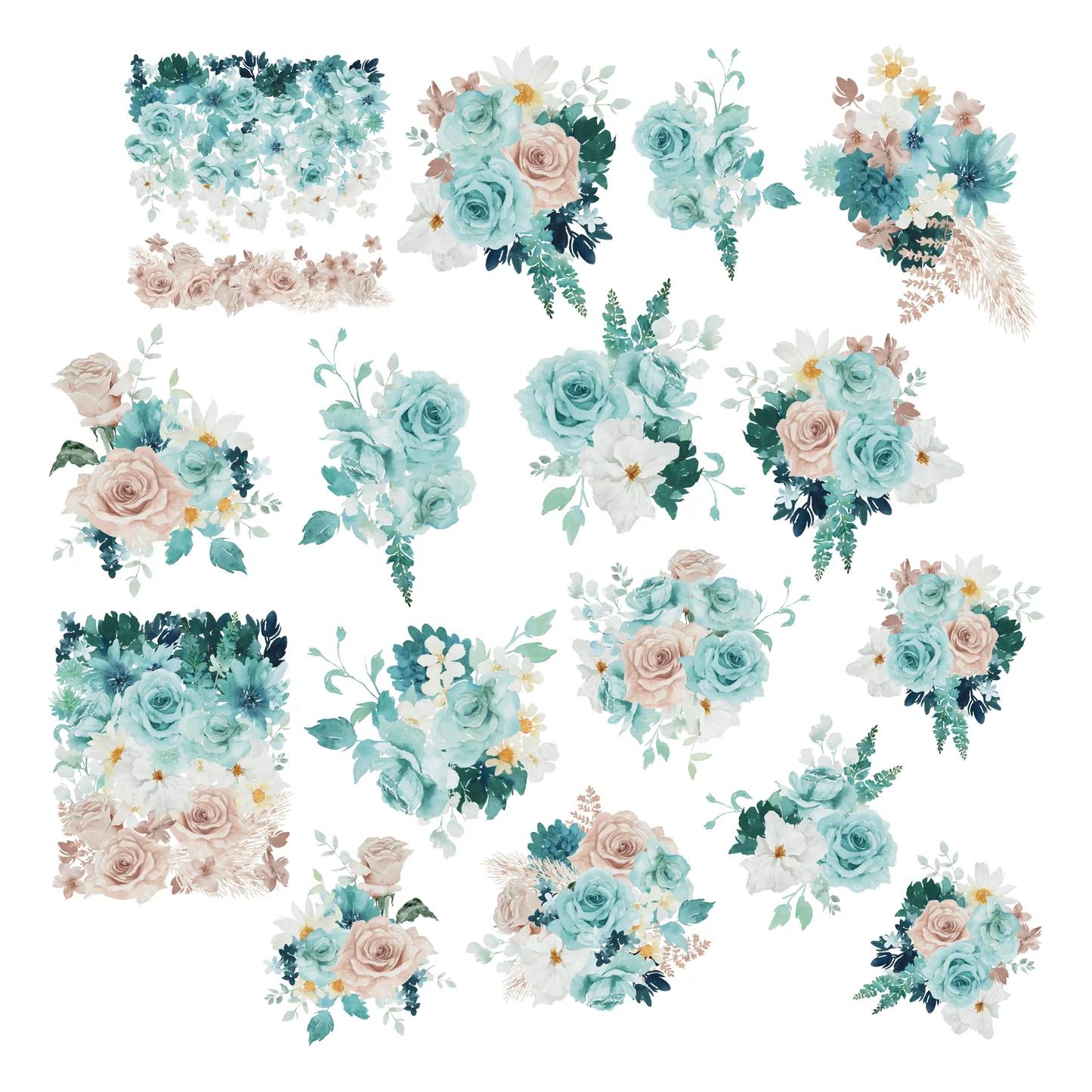 Simply Stated - Shades of Teal - Floral Ephemera