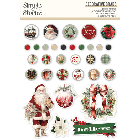 Simple Stories - Simple Vintage Old-Fashioned Christmas - Decorative Brads