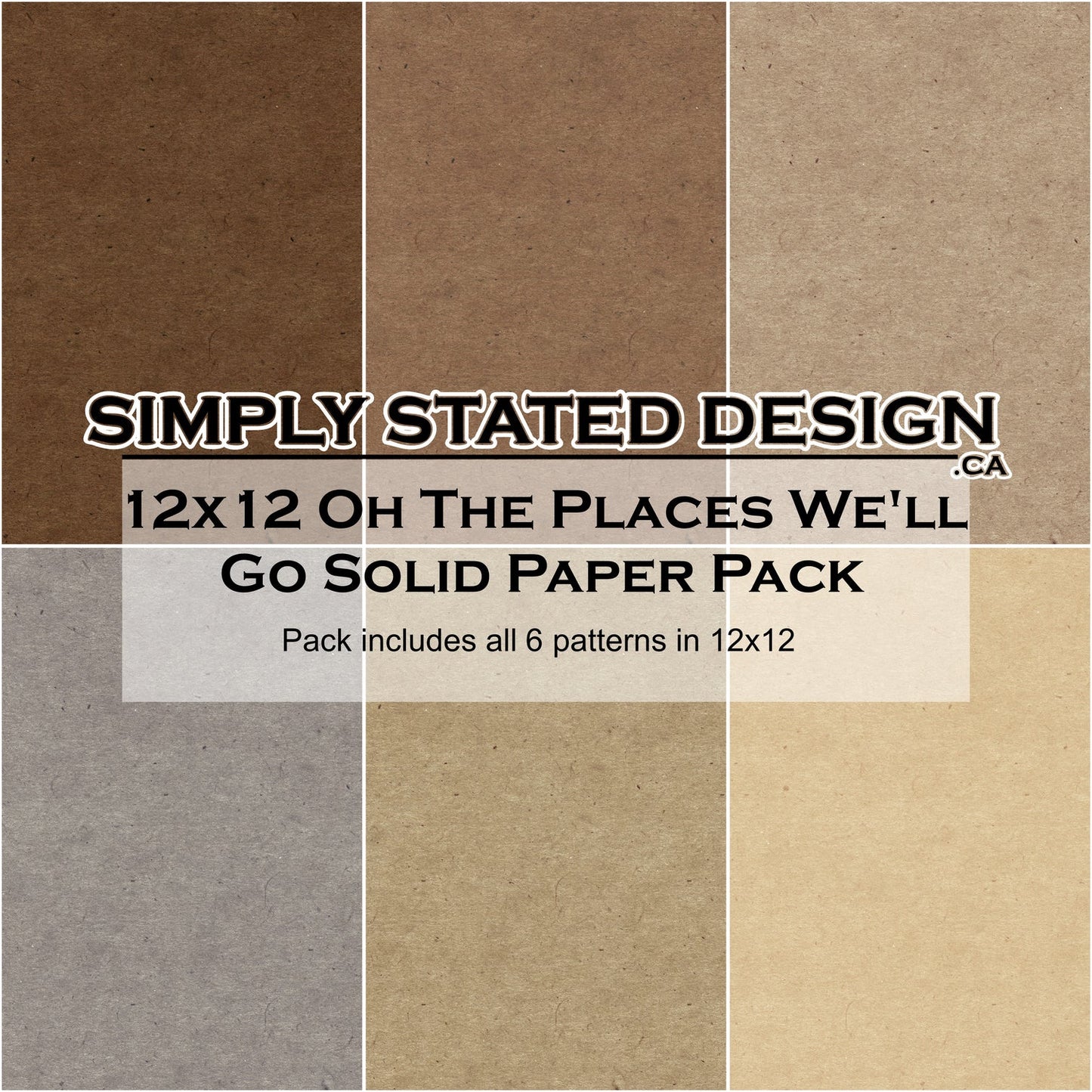 Simply Stated - Oh The Places We'll Go - 12x12 Solid Paper Pack
