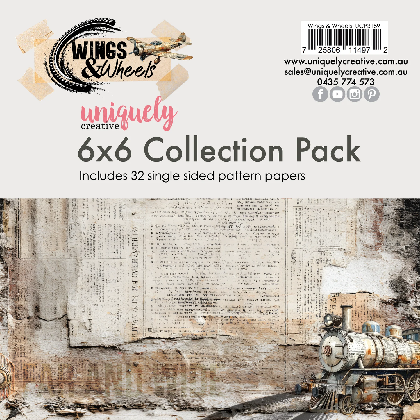 Uniquely Creative - Wings & Wheels - 6x6 Collection Pack