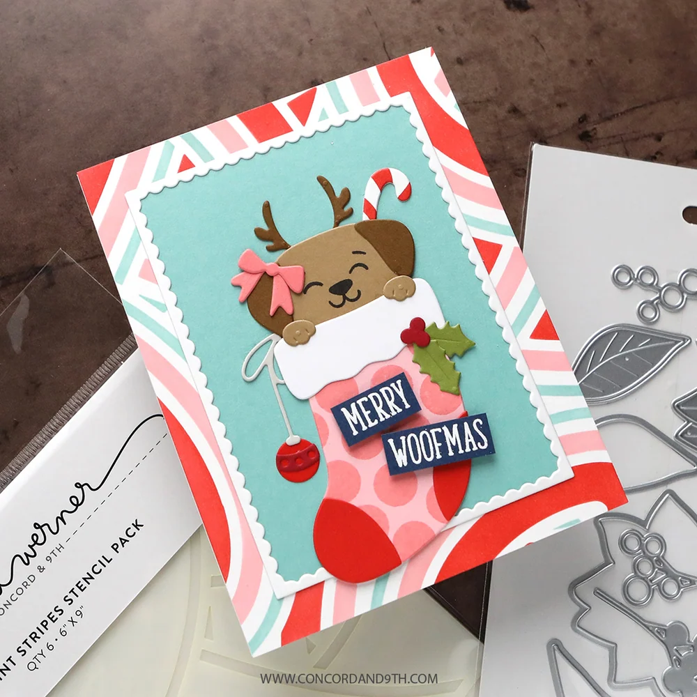 Concord & 9th - Happy Pawlidays Stamp & Die Bundle by Kristina Werner