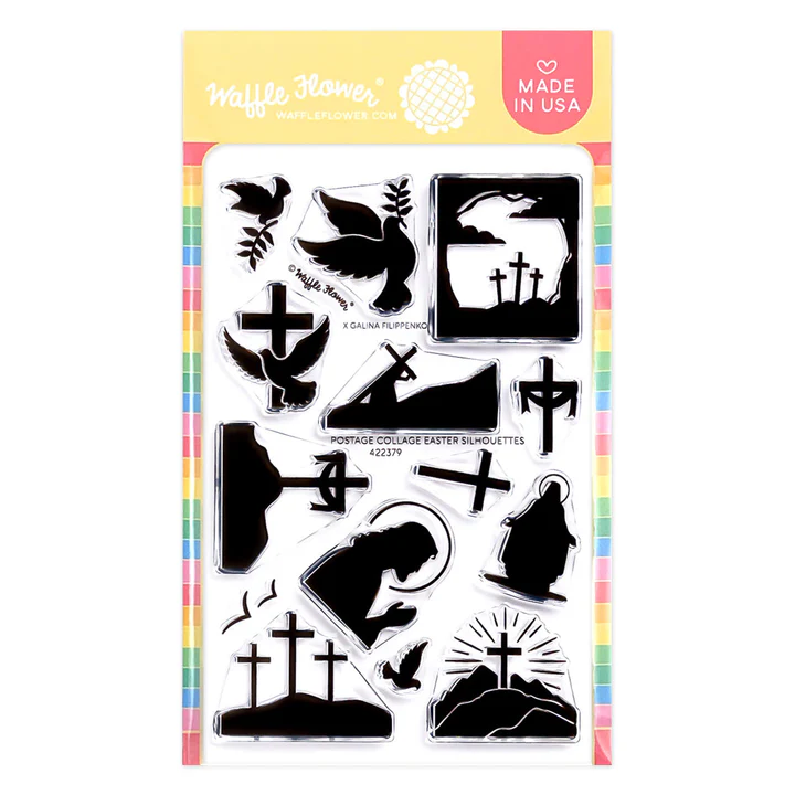 Waffle Flower - Postage Collage - Easter Silhouettes Stamp Set