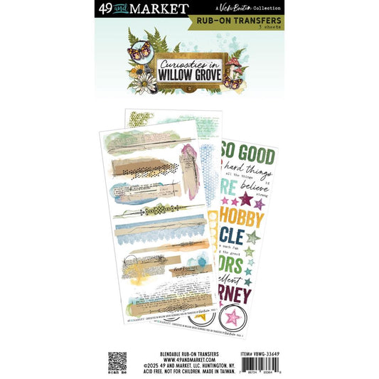49 and Market - Curiosities In Willow Grove - Blendable Rub-On Transfer Set by Vicki Boutin