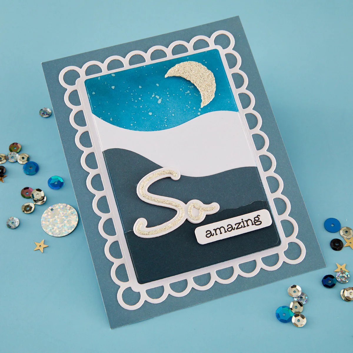 Spellbinders - Open Lace Frame and Landscapes Die Set