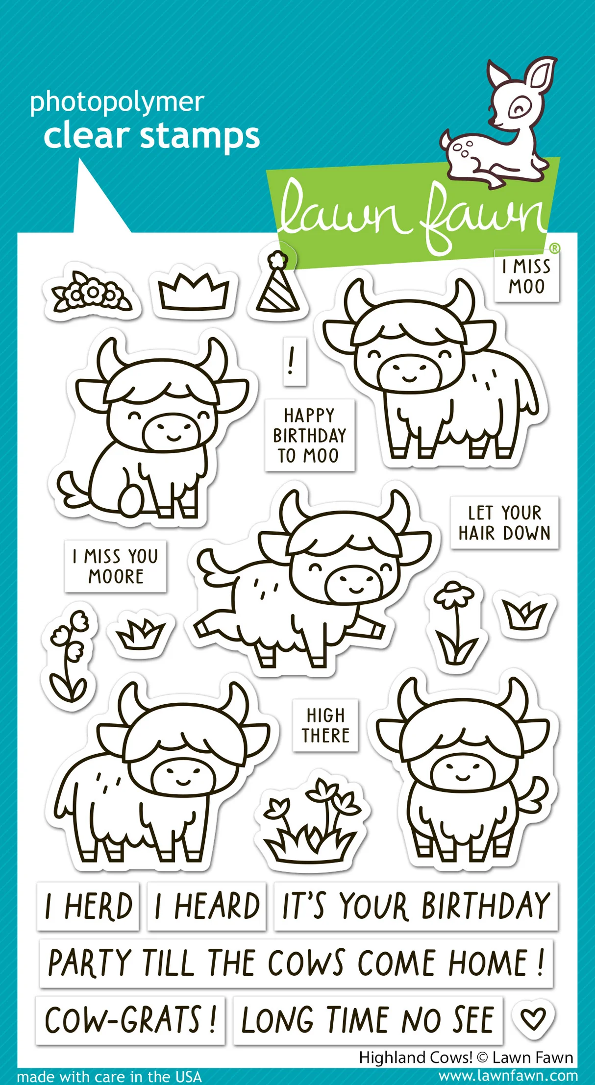Lawn Fawn - Highland Cows! Stamp, Stencil & Die Bundle