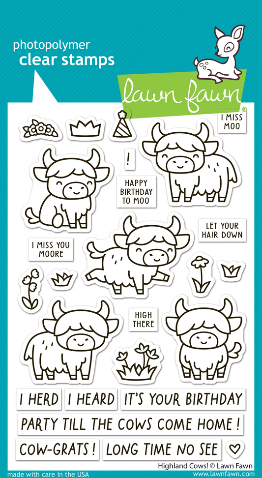 Lawn Fawn - Highland Cows! Stamp, Stencil & Die Bundle