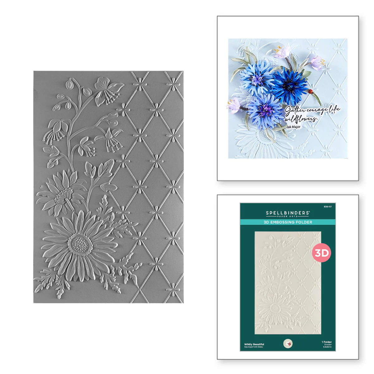 Spellbinders - 3D Embossing Folder - Wildly Beautiful