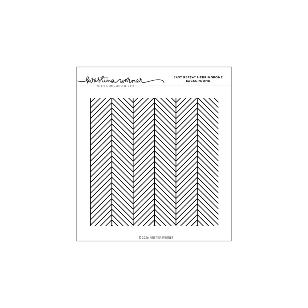 Concord & 9th - Easy Repeat Herringbone Background Stamp by Kristina Werner