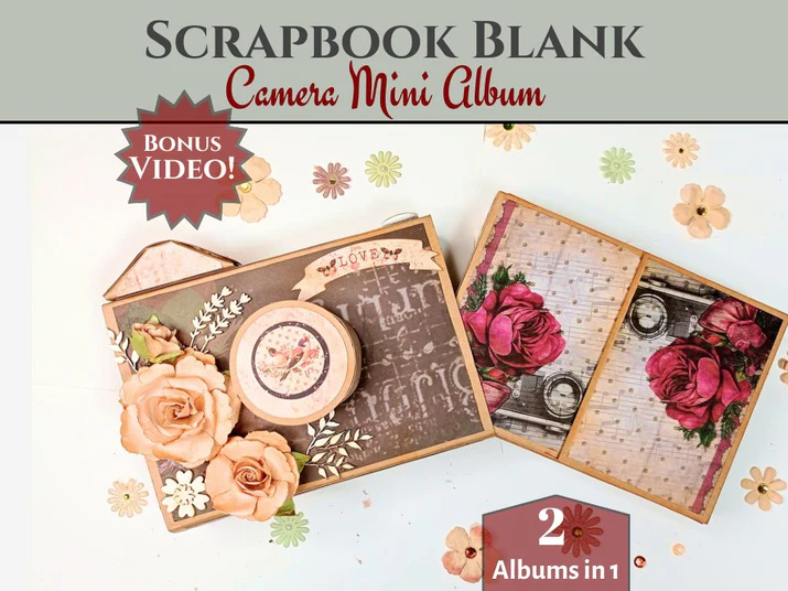 CrafTreat - Blank Precut Album Base - Matchbox Camera