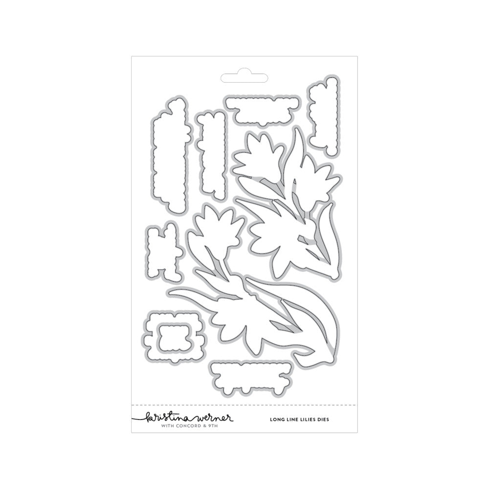 Concord & 9th - Long Line Lilies Stamp, Die & Stencil Bundle by Kristina Werner