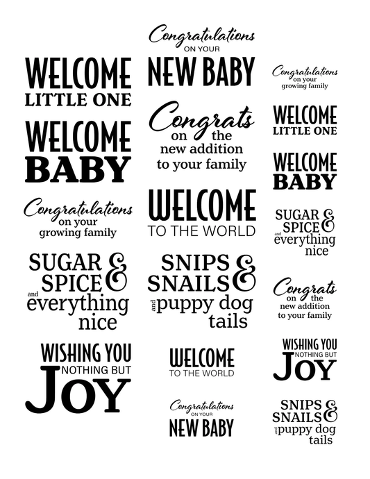 Simply Stated - Sentiments Ephemera - Baby
