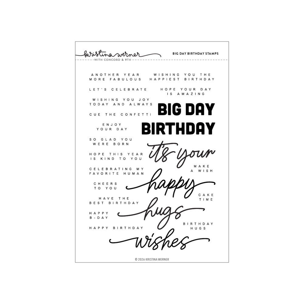 Concord & 9th - Big Day Birthday Stamp Set by Kristina Werner