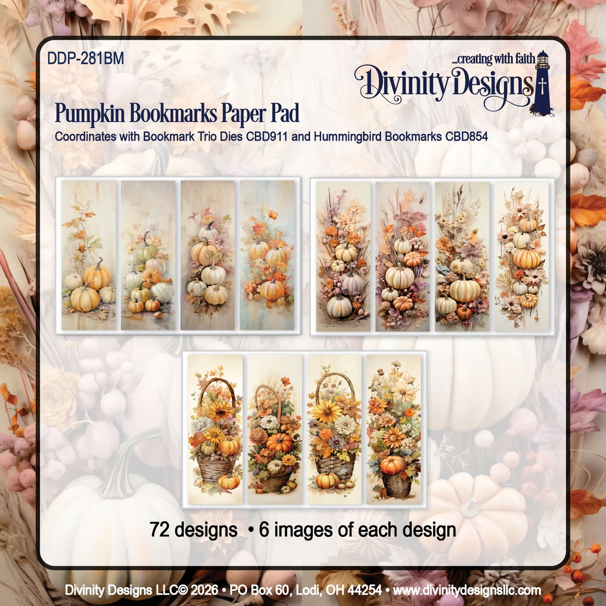 Divinity Designs - Pumpkin Bookmarks Paper Pad
