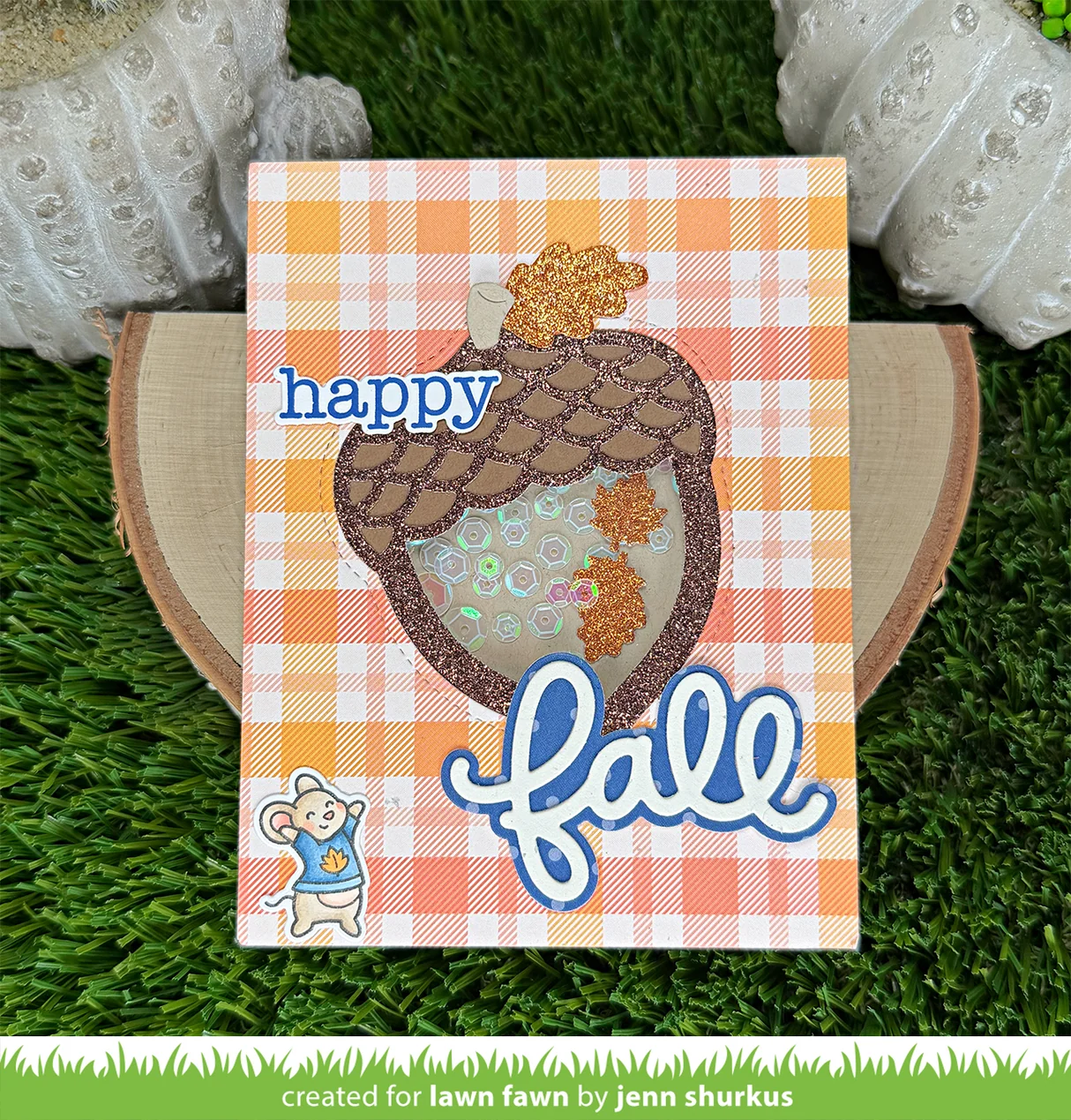 Lawn Fawn - Stitched Acorn Frame Die Set