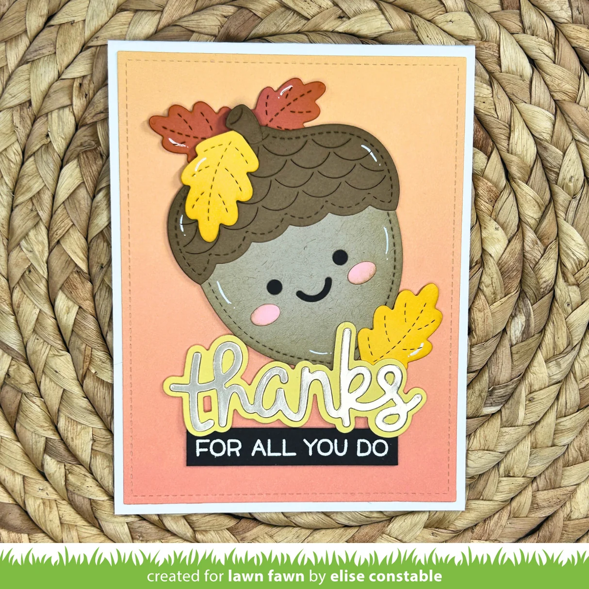 Lawn Fawn - Outside in Stitched Acorn Die Set