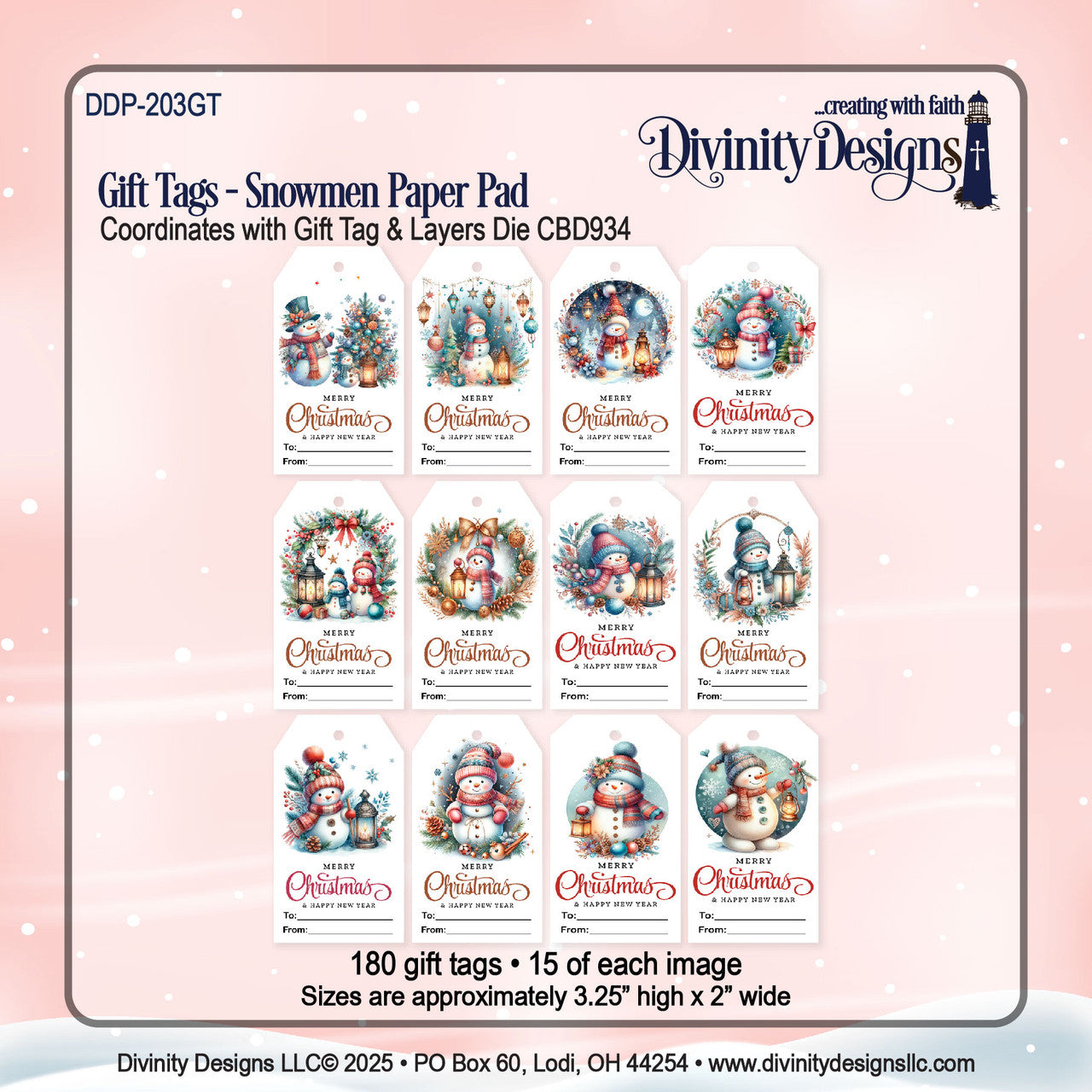 Divinity Designs - Gift Tags - Snowman
