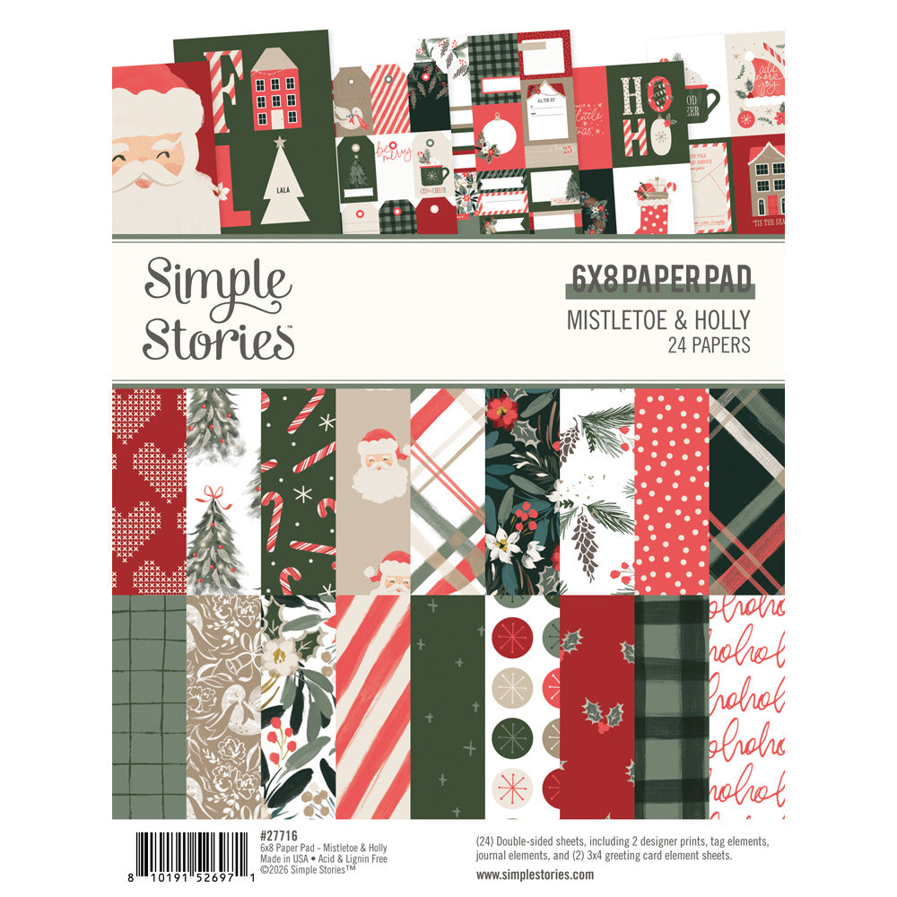 Simple Stories - Mistletoe & Holly - 6x8 Paper Pad